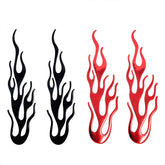 HONBAY 4PCS Simulation Flame Decals Stickers for Helmets Motorcycles Car Computer and Phone (Red and Black)
